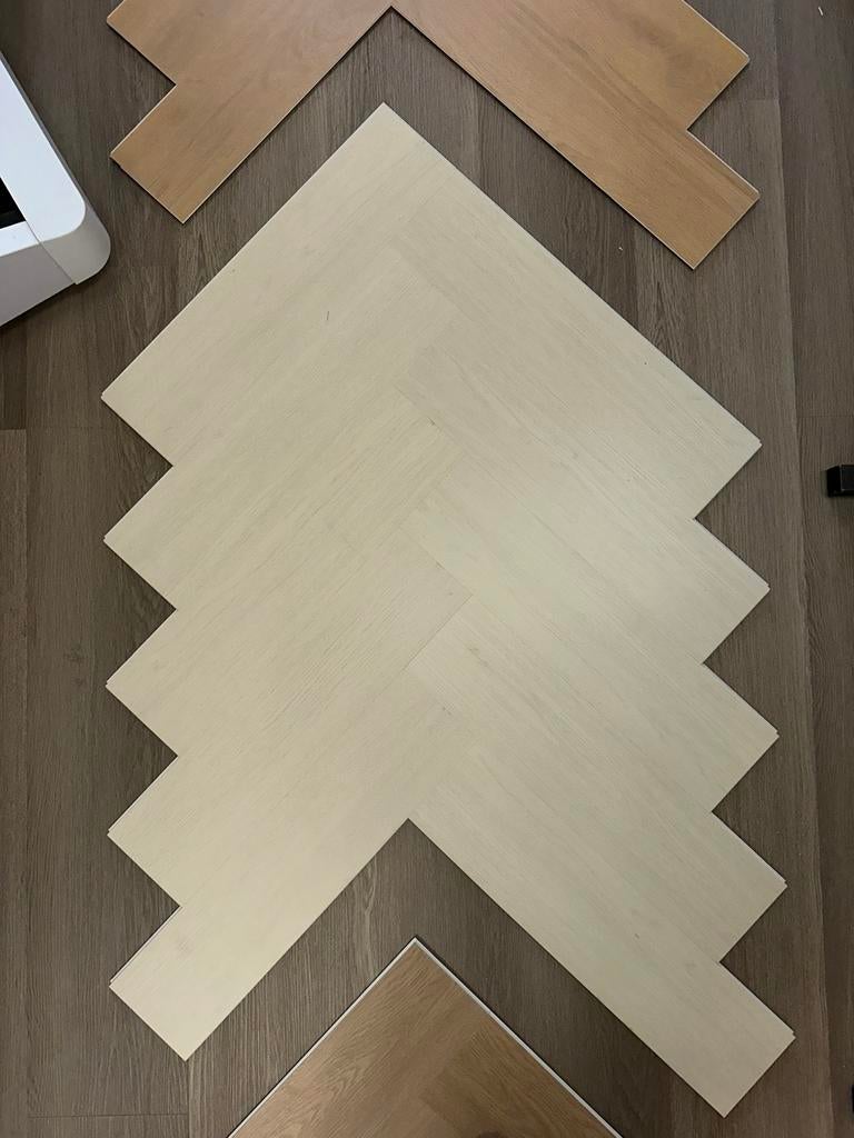 ACTIE!! PVC VISGRAAT KLIK 7.5MM OP=OP, Huis en Inrichting, Stoffering | Vloerbedekking, Ophalen, Nieuw