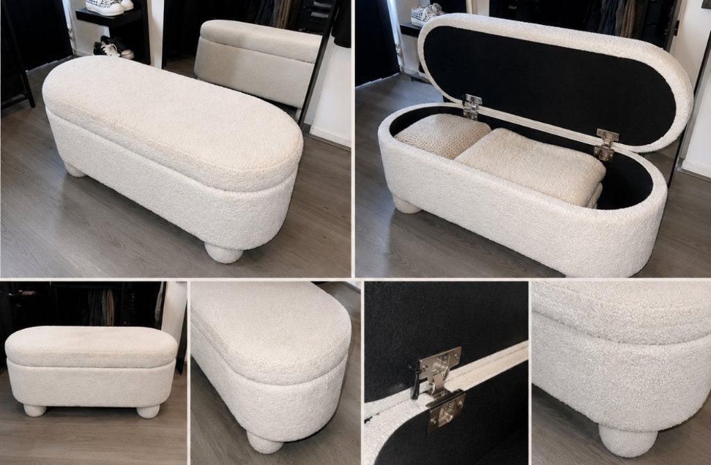 Opberg poef teddy, Huis en Inrichting, Ophalen, Minder dan 50 cm, Gebruikt, Rond