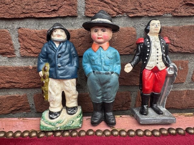 drie leuke gietijzeren figuren, Ophalen of Verzenden, Gebruikt, Mens