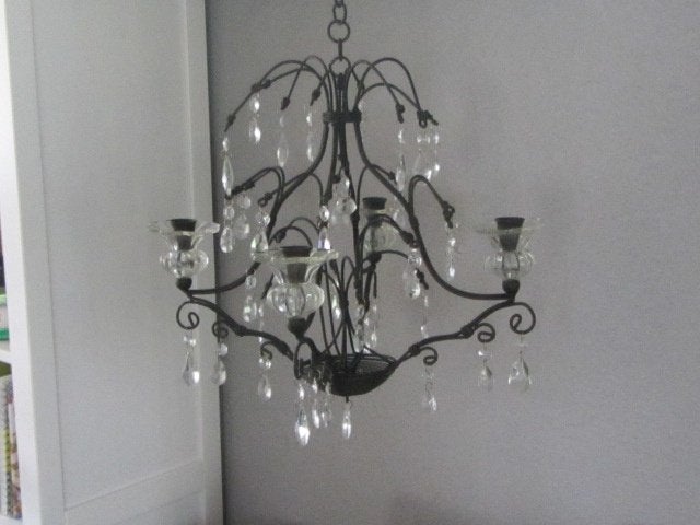 Kaarsen kandelaars met pegels restpartijtje, Antiek en Kunst, Ophalen of Verzenden, Glas
