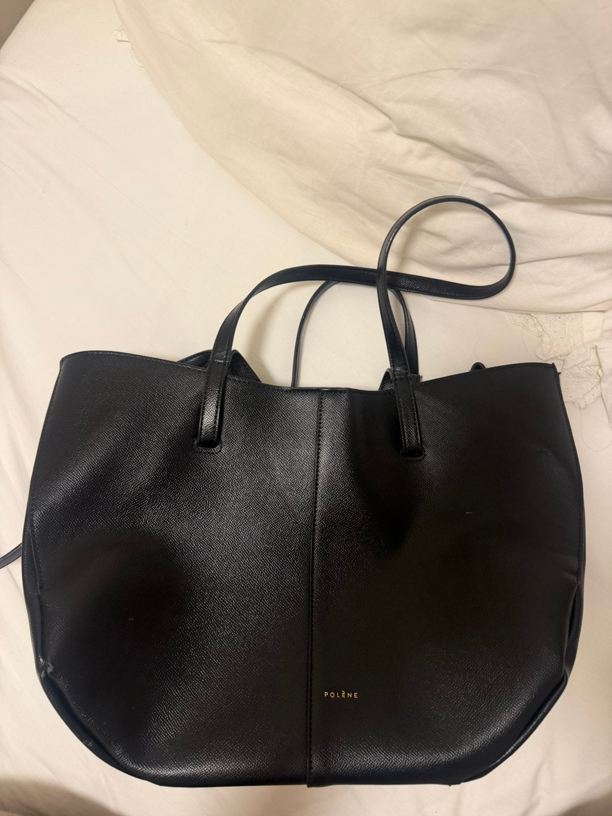 ZWARTE POLENE TAS + DUST BAG, Sieraden, Tassen en Uiterlijk, Ophalen of Verzenden, Gebruikt, Zwart, Handtas