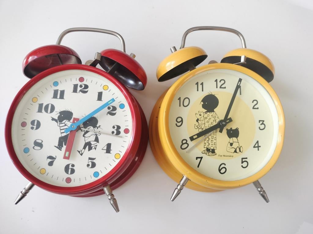 Vintage Jip & Janneke HEMA alarm klok metalen wekkers, Ophalen of Verzenden