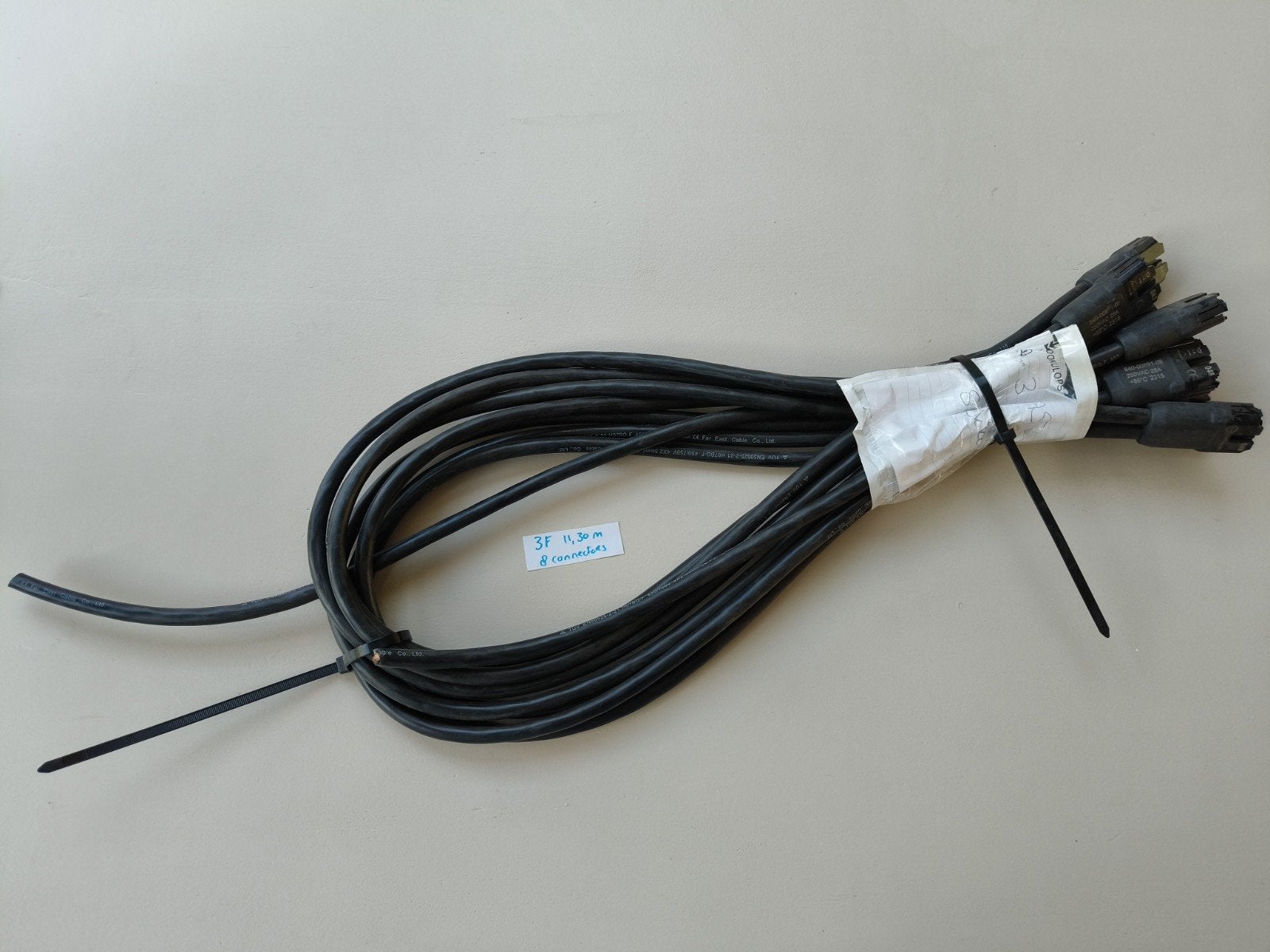 Enphase Q-kabel 3-fase, 8 connectoren, 11,3 meter, Verzenden, Nieuw, Enphase, Kabel of Snoer