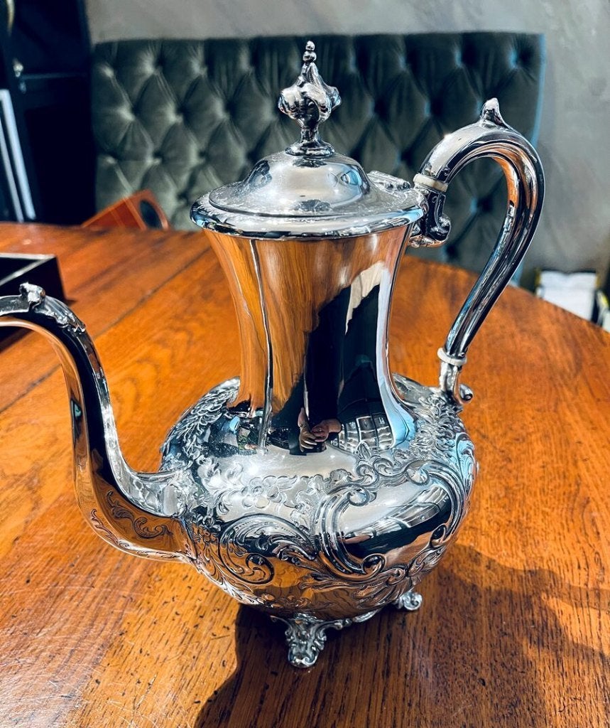 Antiek Tafelzilver 925 // Sierlijke Victoriaanse koffiepot, Ophalen of Verzenden