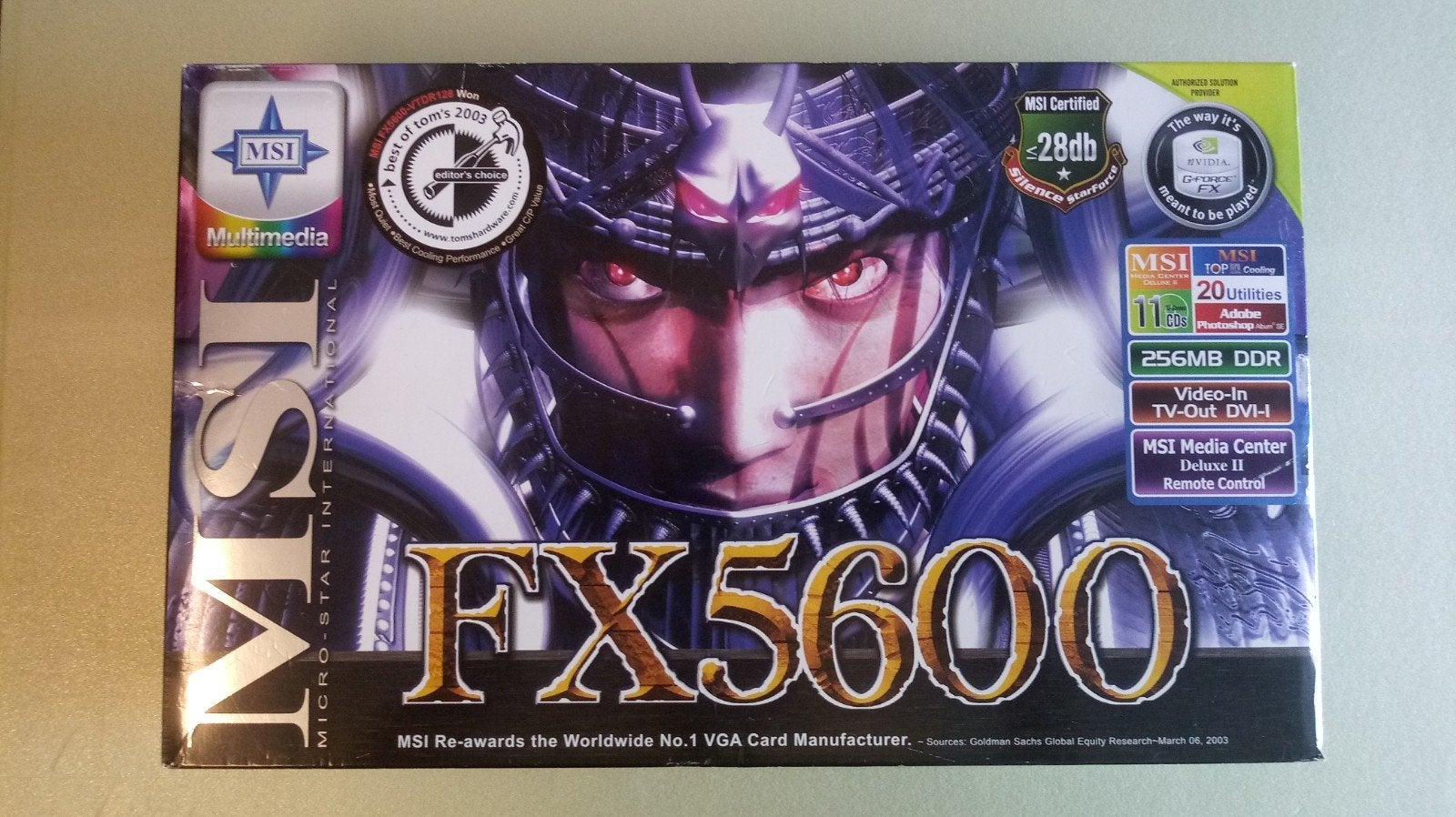 MSI geforce FX5600 VTDR256 256MB AGP videokaart, GDDR, Ophalen of Verzenden, Zo goed als nieuw, DVI