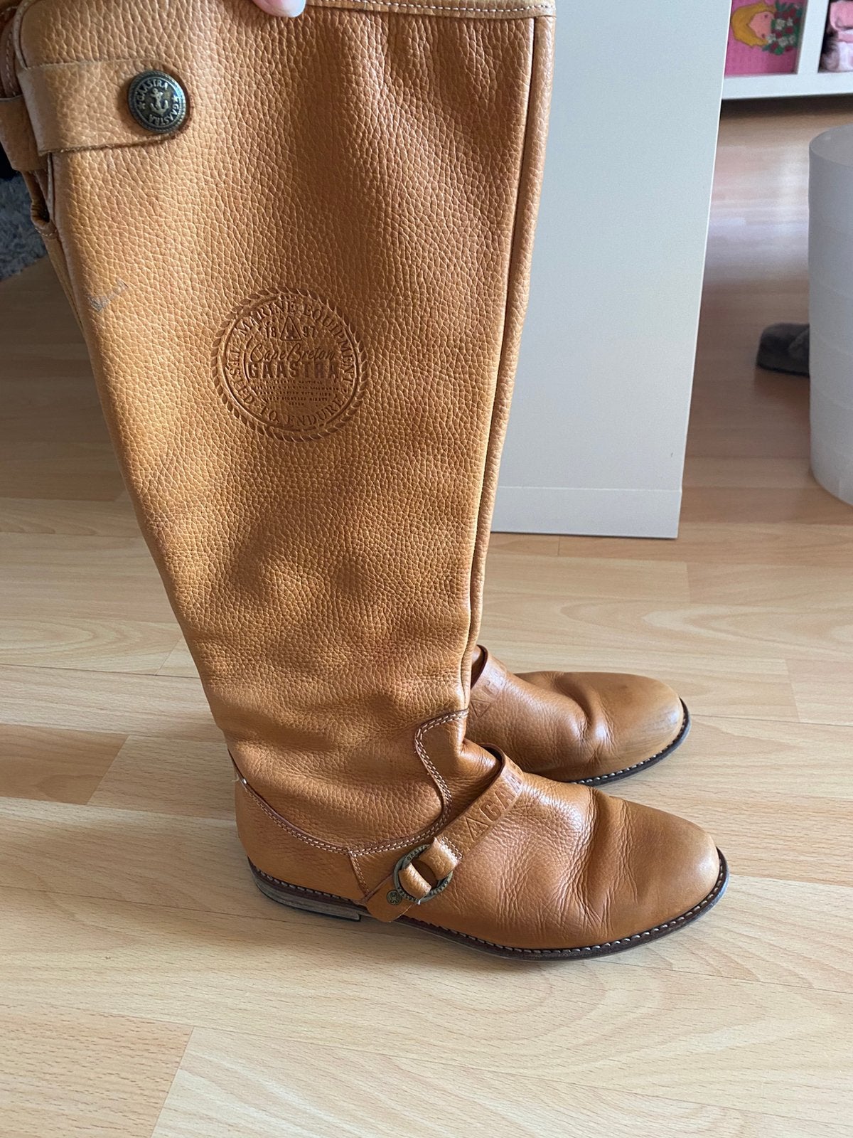 Gaastra hoge cognac kleurige bruine leren laarzen maat 41, Kleding | Dames, Ophalen of Verzenden, Zo goed als nieuw, Bruin, Hoge laarzen