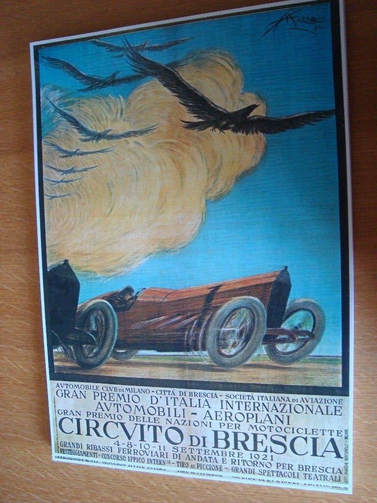Circvito di brescia 1921 plaat 42.30 Cm, Ophalen of Verzenden, Nieuw, Auto's