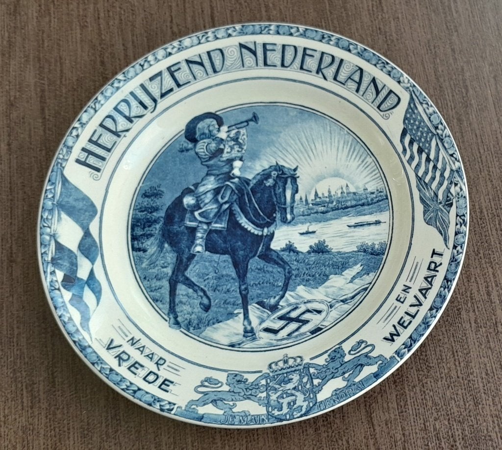 Wandbord 2e  wereldoorlog bevrijding Delfts blauw, Ophalen of Verzenden