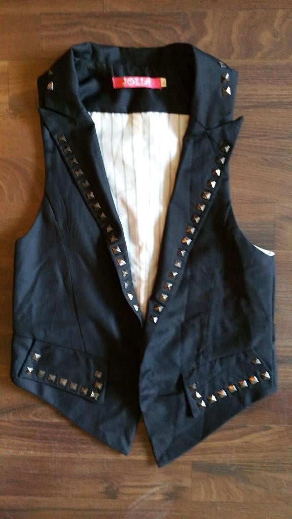 Gilet Jolia zwart met studs, Zwart, Jolia, Ophalen of Verzenden, Zo goed als nieuw
