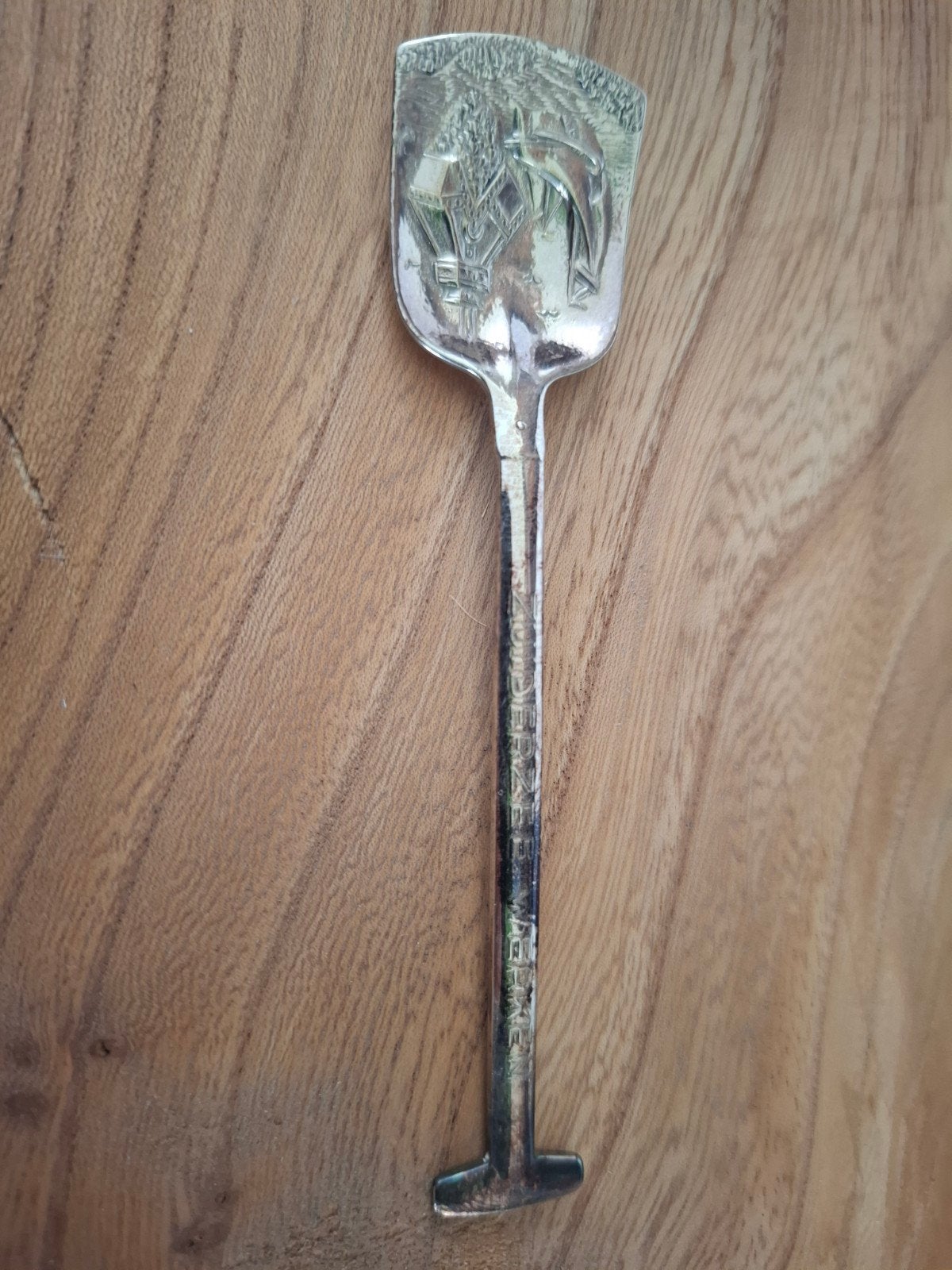 Zilveren herdenkingslepel met reliëf, Ophalen of Verzenden