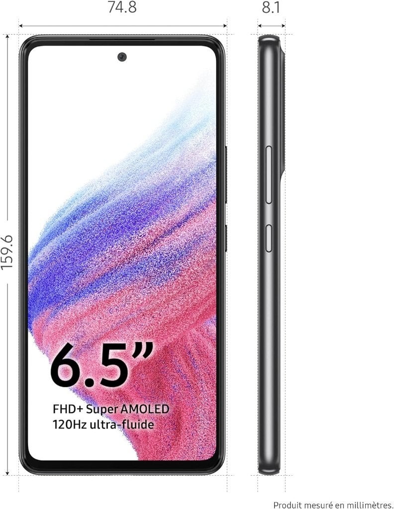 Samsung Galaxy A53 5G 128GB 6GB SM-A536B/DS Dual-SIM Zwart, Zwart, Touchscreen, Ophalen of Verzenden, Zo goed als nieuw