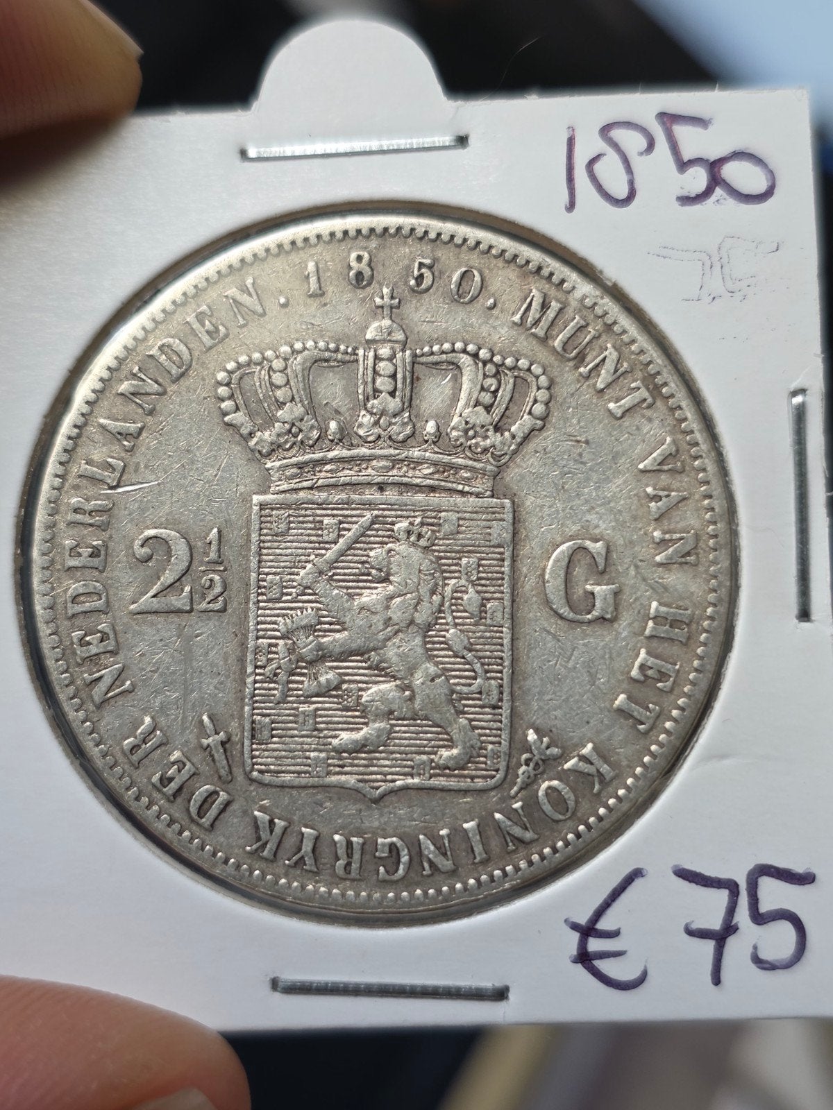Rijksdaalder 1850 Nederland, Postzegels en Munten, Munten | Nederland, Koning Willem III, Verzenden, Zilver, Losse munt