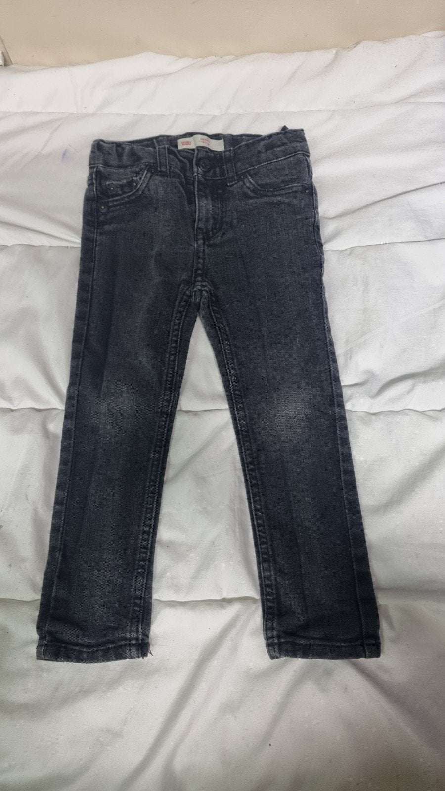 Leuke gedragen zwarte spijkerbroek maat 98, Ophalen of Verzenden, Gebruikt, Jongen, Broek