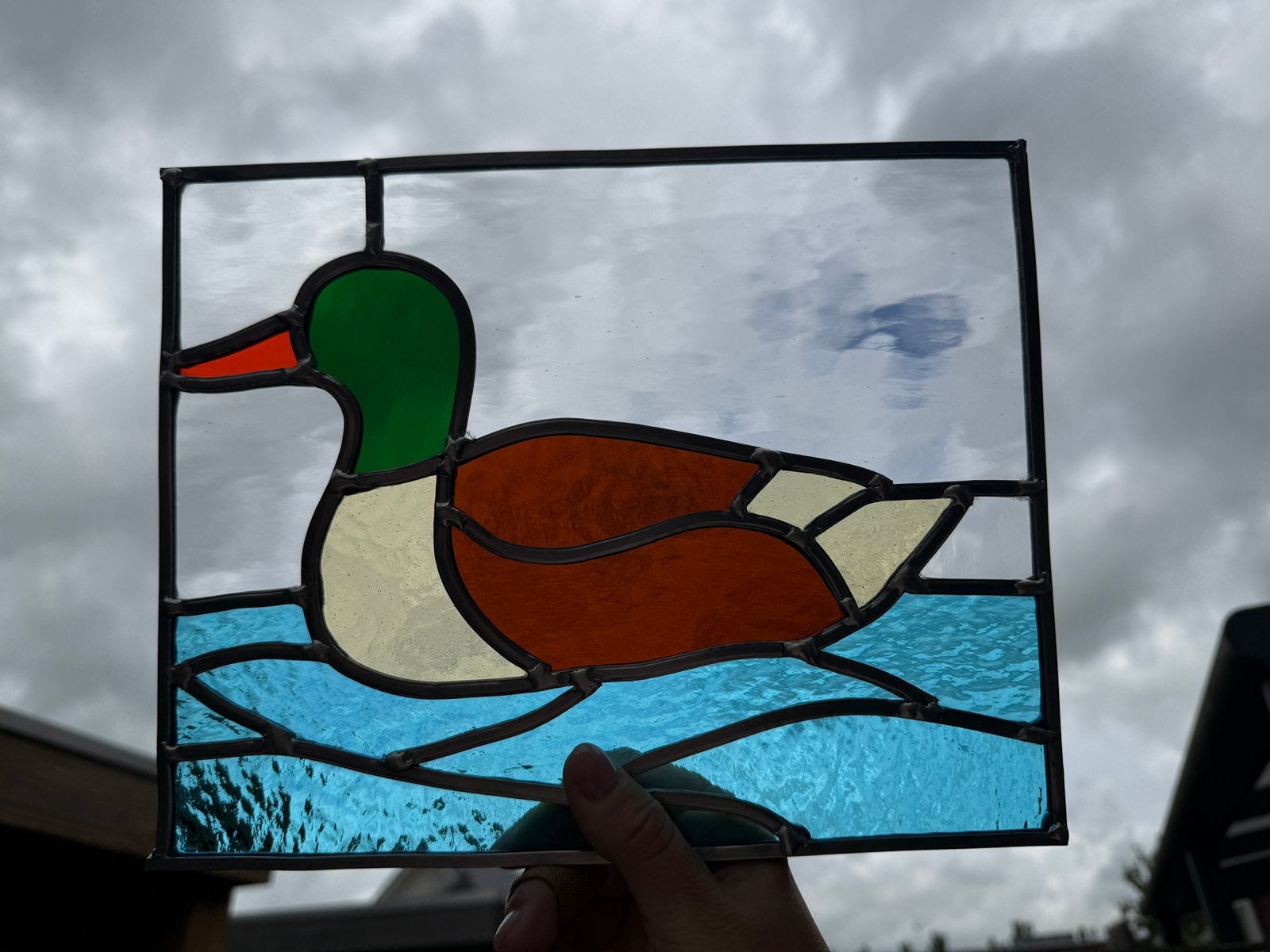 Glas in lood eend, Huis en Inrichting, Woonaccessoires | Overige, Ophalen of Verzenden
