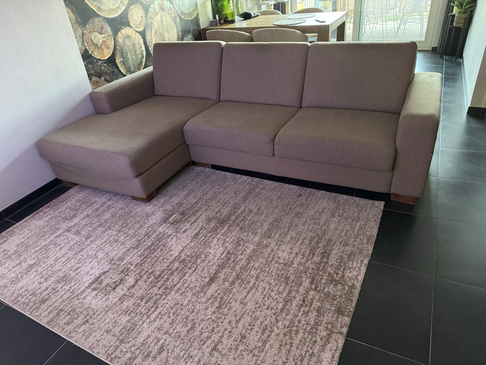 Comfortabele hoekbank van goossens met loungegedeelte, Ophalen, 250 tot 300 cm, Gebruikt, Hoekbank