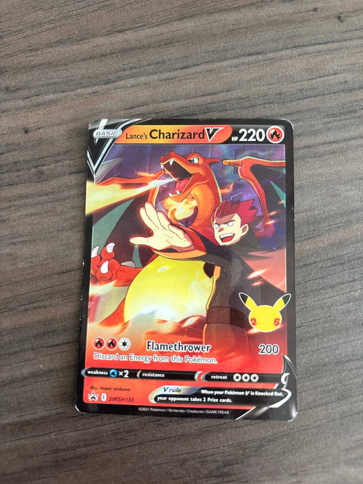 Lance's Charizard V SWSH133 Pokémon Kaart, Hobby en Vrije tijd, Ophalen of Verzenden, Gebruikt, Losse kaart