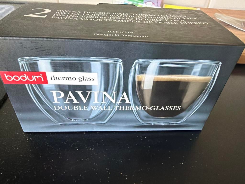 Bodum Pavina Dubbelwandige Thermoglazen - Set van 2, Glas of Glazen, Nieuw, Ophalen of Verzenden, Glas