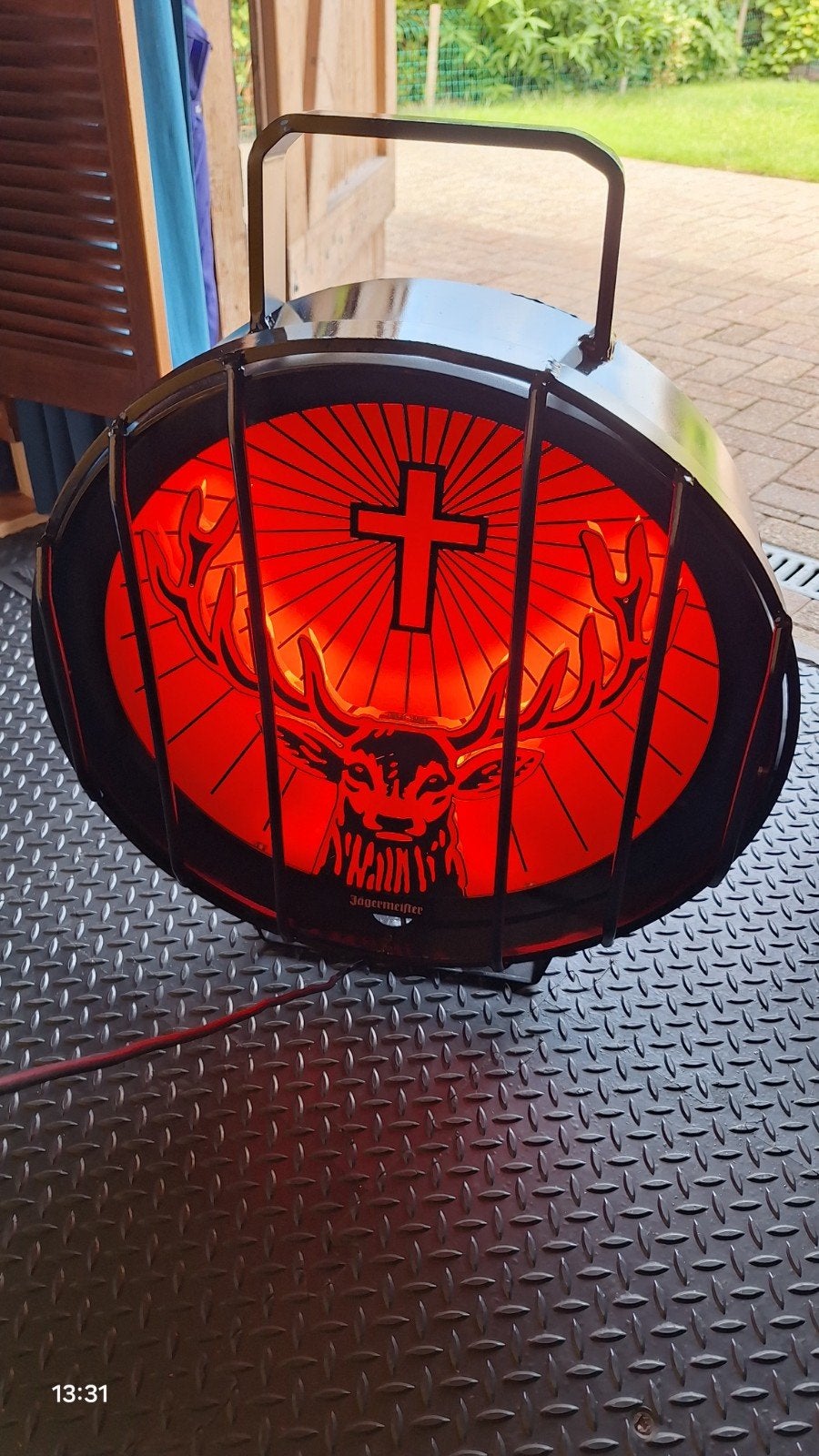 Unieke lichtreclame van jägermeister evt 2 stuks, Ophalen of Verzenden, Zo goed als nieuw, Lichtbak of (neon) lamp