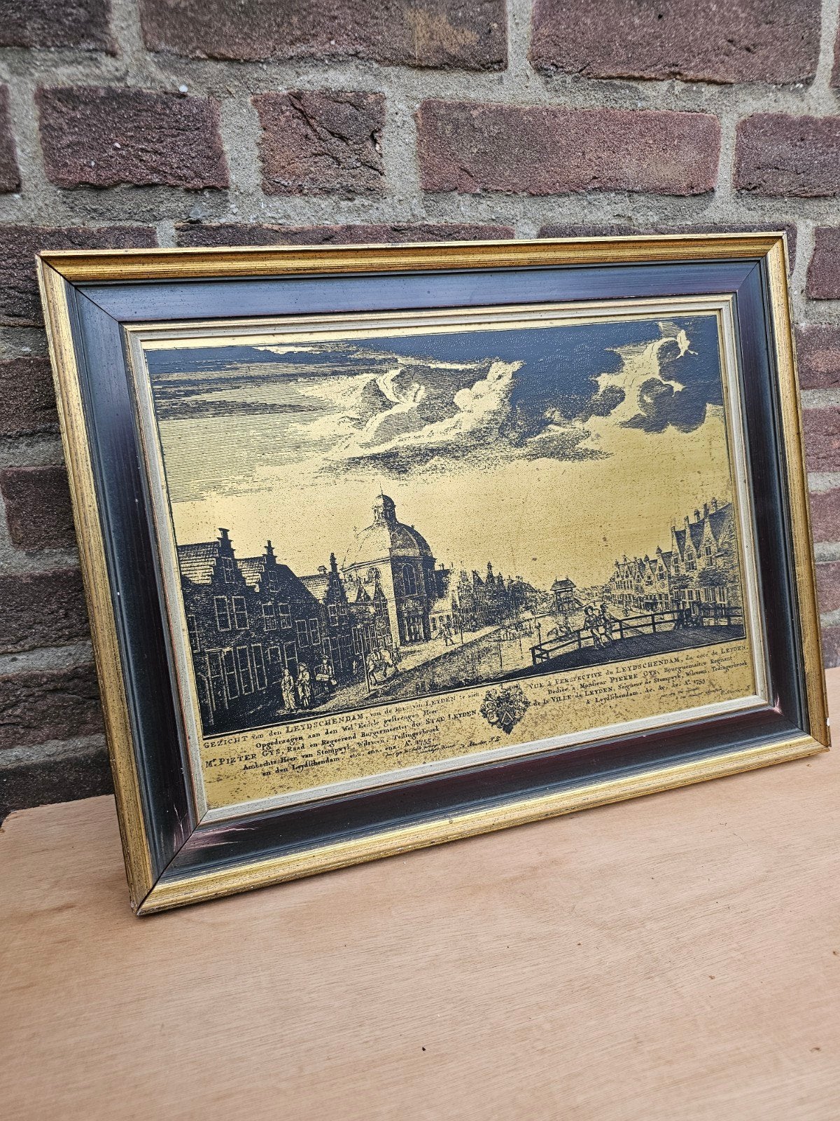 Kopergravure Leidschendam 1755 – historisch stadsgezicht – 4, Antiek en Kunst, Ophalen of Verzenden