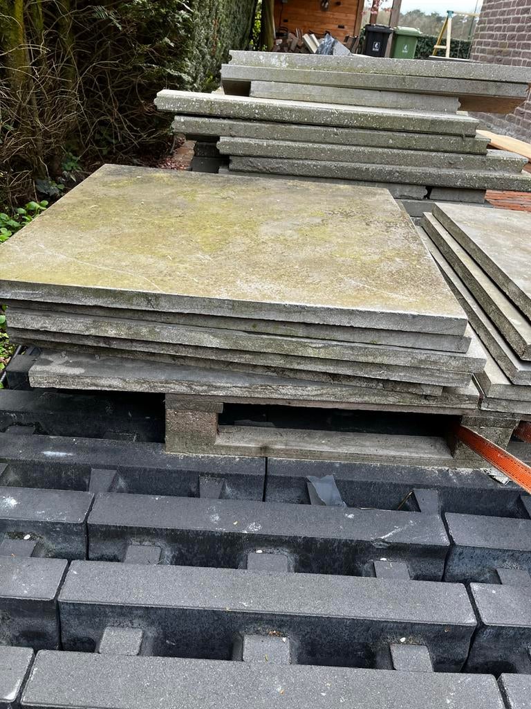 Chinese hardstenen tegels 90x90cm, Ophalen, Gebruikt, Terrastegels, Natuursteen