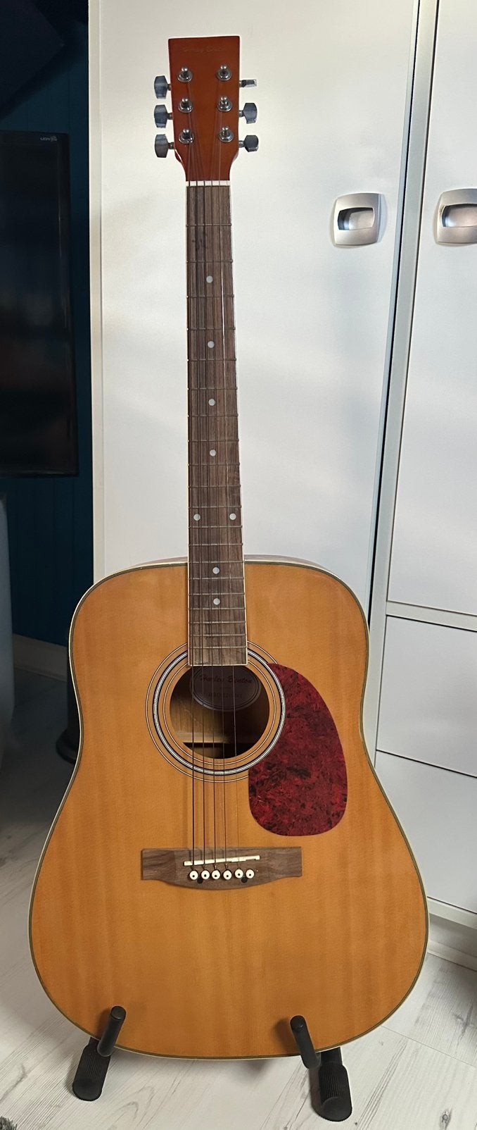 Harley Benton D-120-NT akoestische gitaar + standaard, Ophalen, Gebruikt, Western- of Steelstringgitaar