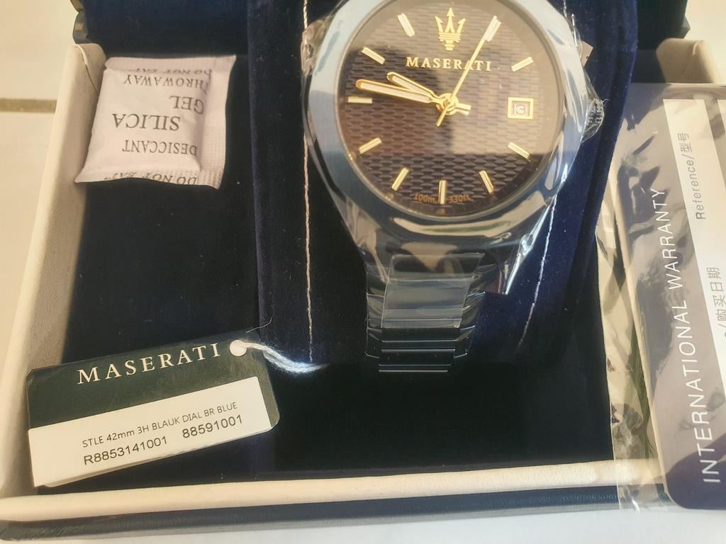 Nieuw Horloge Maserati Blauw, Fietsen en Brommers, Ophalen of Verzenden, Nieuw, Overige merken
