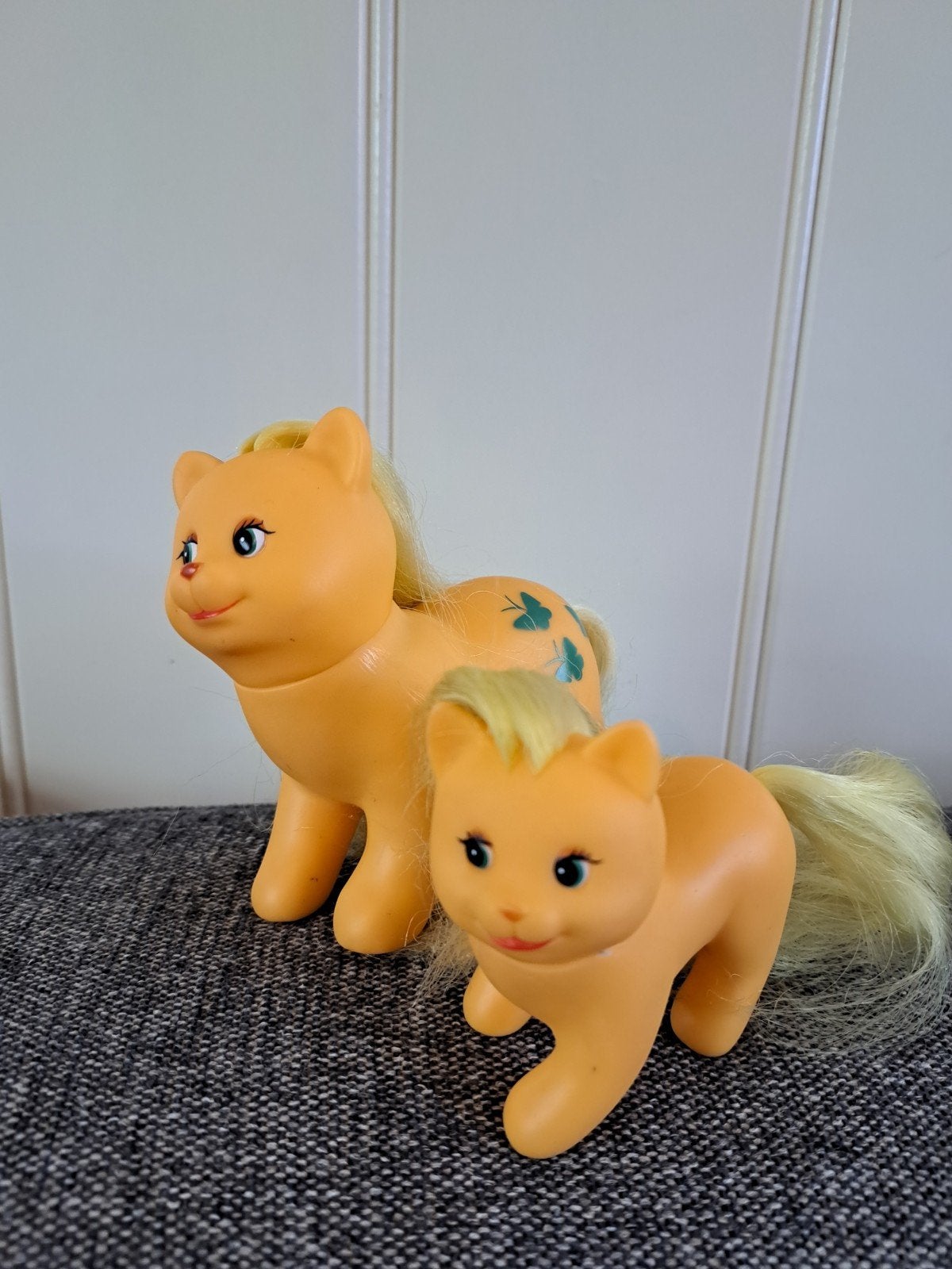 16.  Vintage Moederkat en Kind Speelgoedfiguren, Ophalen of Verzenden, Gebruikt