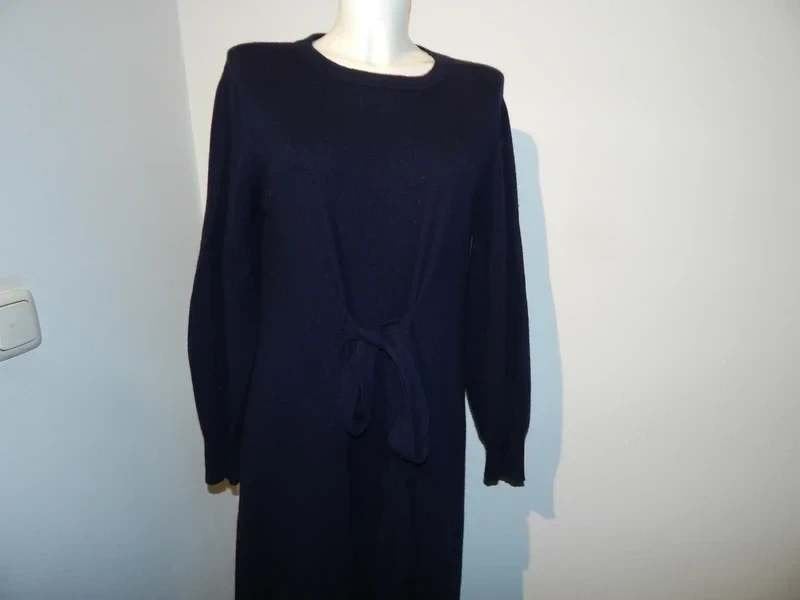 Natan prachtige jurk wol cashmere banden strik voorkant 2/M, Maat 38/40 (M), Zo goed als nieuw, Knielengte, Natan