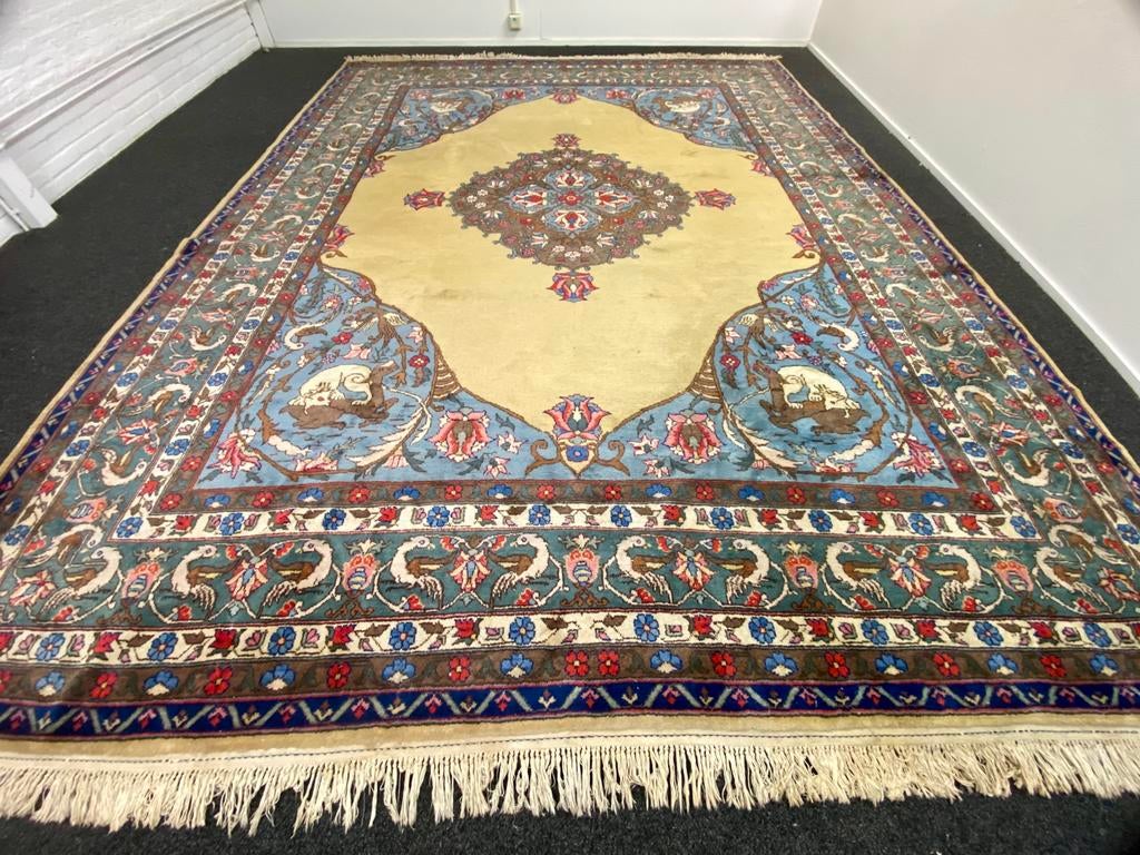origineel handgeknoopt perzisch tapijt.  ., Gebruikt, ., 200 cm of meer, Ophalen of Verzenden