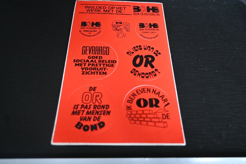 sticker set Bouw- en houtbond FNV, Ophalen, Zo goed als nieuw