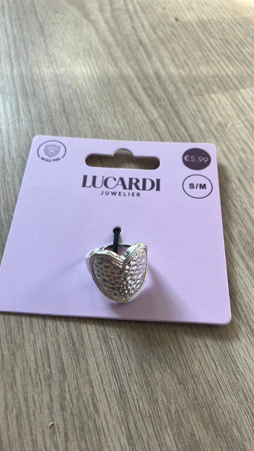 Lucardi ring hart nieuw s/m, Ophalen of Verzenden, Zo goed als nieuw, 17 tot 18, Dame