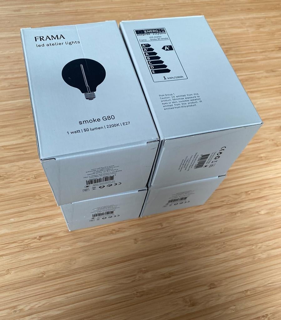 4x Frama LED Atelier Lights – Smoke G80 – Grijs getint, Ophalen of Verzenden, Nieuw, Glas, Minder dan 50 cm