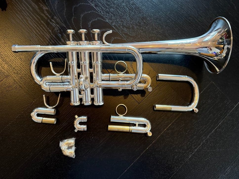 Arnols & Sons Es/D trompet met koffer, Ophalen, Zo goed als nieuw, Es-trompet, Met koffer