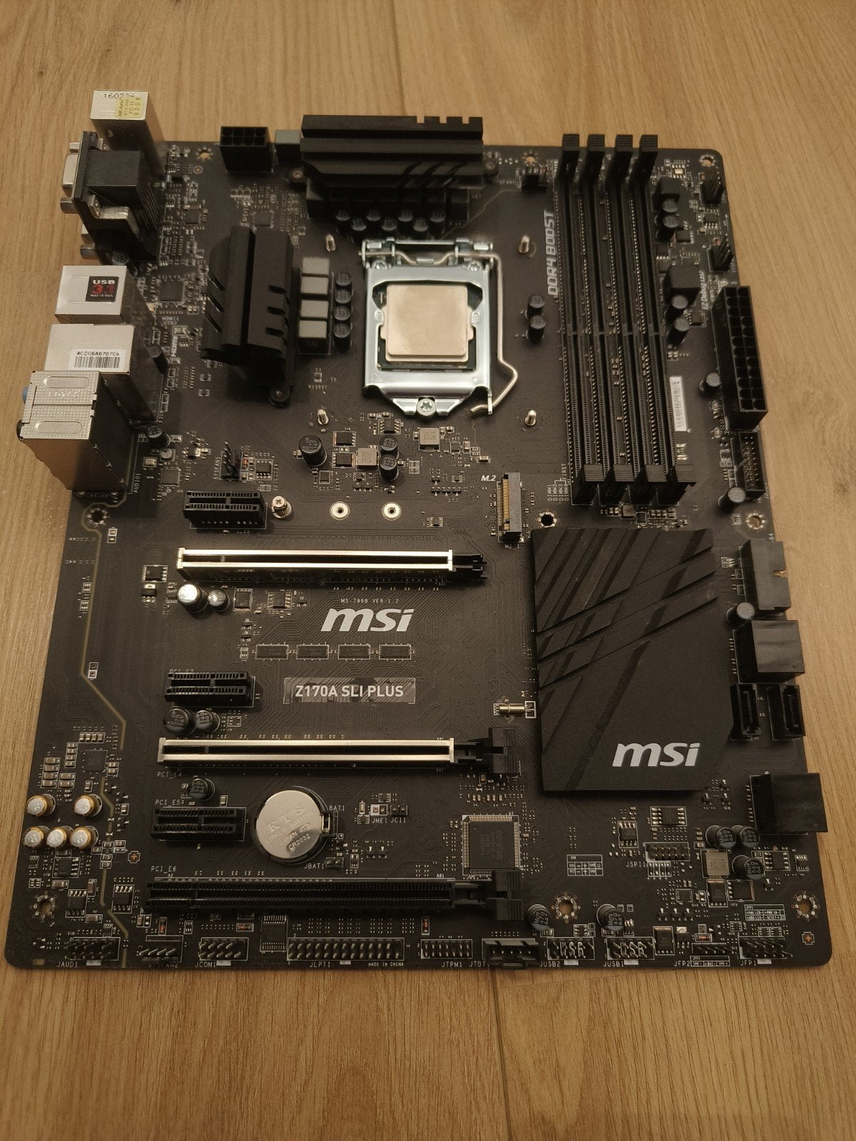 MSI Z170A SLI PLUS Moederbord met Intel Core i5-6600K, Computers en Software, Moederborden, Gebruikt, Intel, DDR4, Ophalen