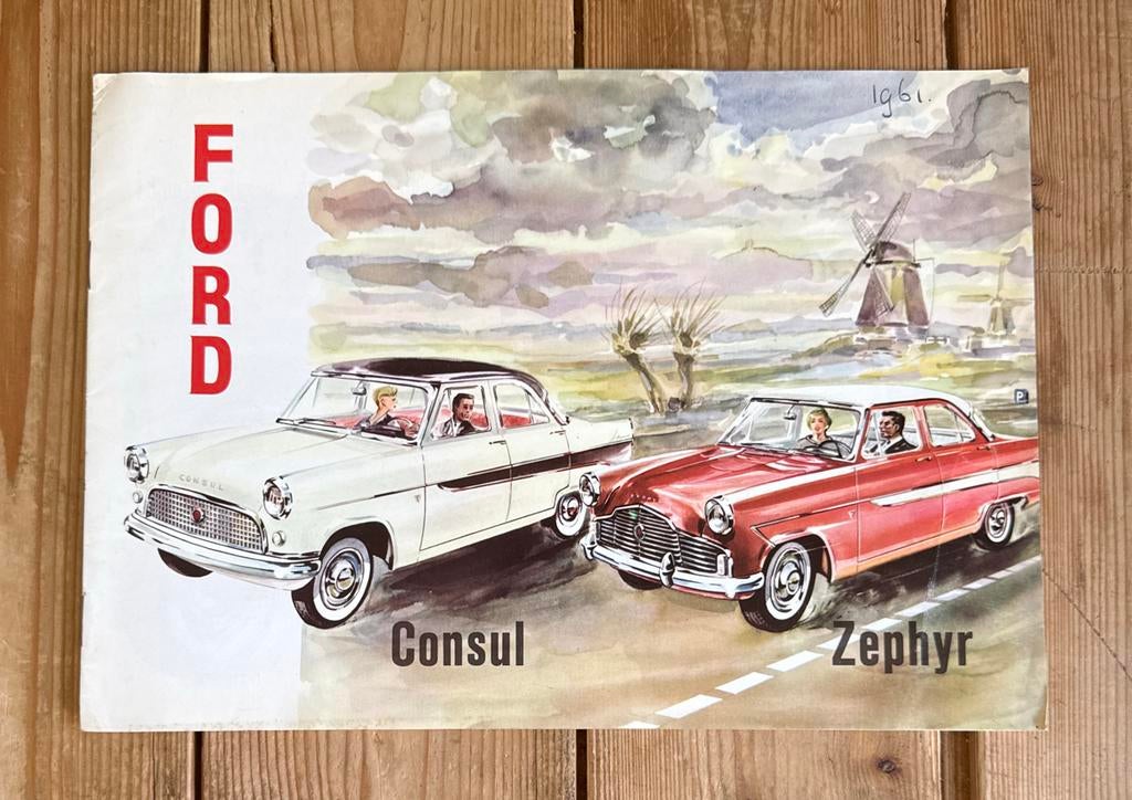 Folder Ford Consul en Zephyr - september 1960, Ophalen of Verzenden, Gelezen, Ford