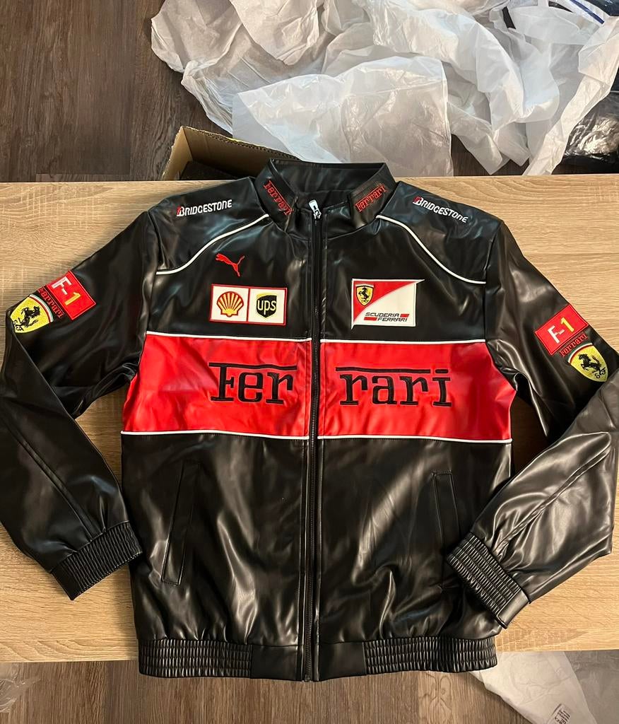 Ferrari Racing Jas (Maat XXL) Leder Look zwart/rood, Ophalen of Verzenden, Zo goed als nieuw, Overige maten, Rood