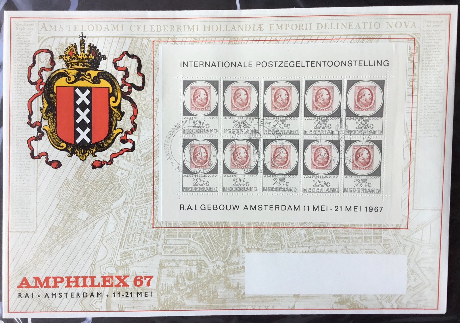 Amphilex 67 op envelop kavel Amph. 1, Ophalen of Verzenden, Onbeschreven, Nederland