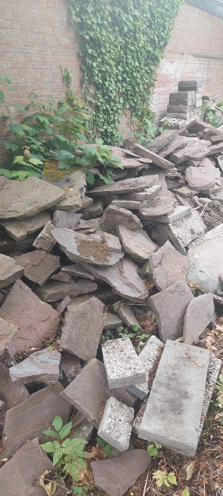 Diverse tuintegels. Diverse vormen, Ophalen of Verzenden, Gebruikt, Beton, Terrastegels