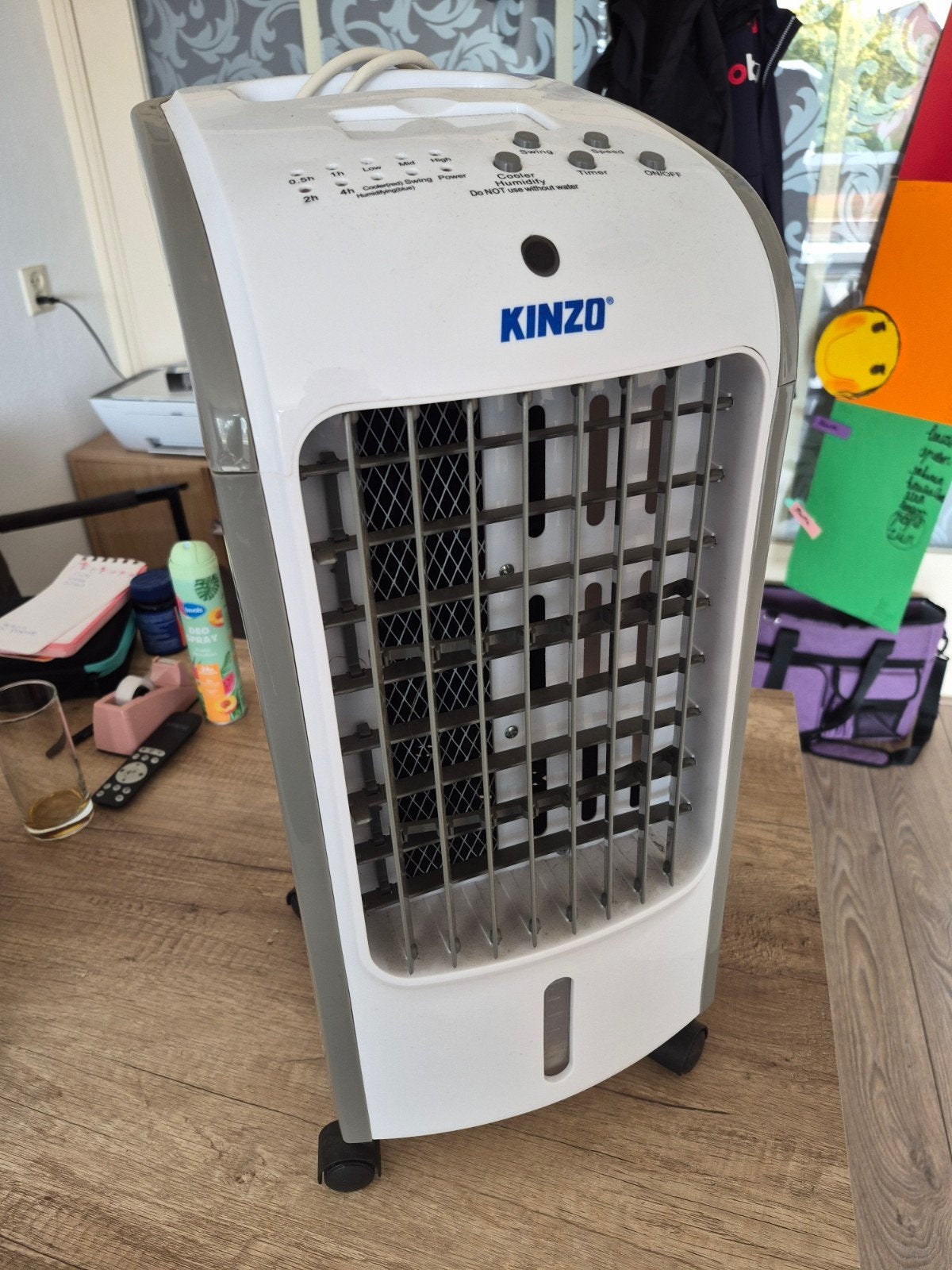 Kinzo mobiele aircooler, Witgoed en Apparatuur, Airco's, Gebruikt, Mobiele airco, Minder dan 60 m³, 3 snelheden of meer, Koelen en Ontvochtigen