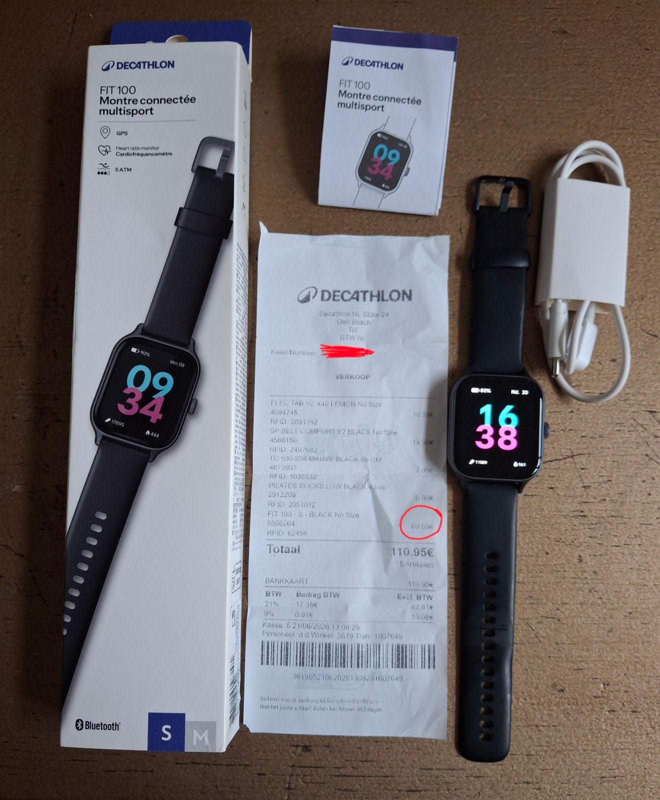 Decathlon FIT100 S Multisport Smartwatch - Zo goed als nieuw