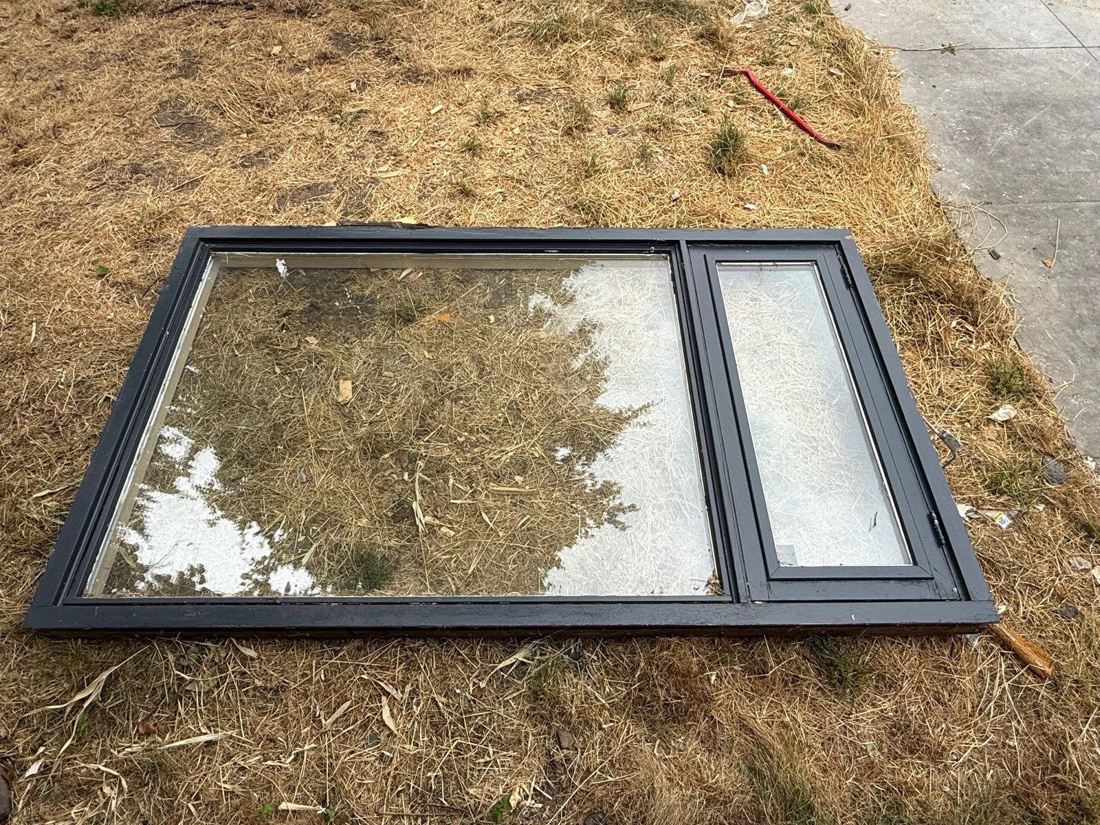 Kozijn met openslaand raam - 205x122 cm, Doe-het-zelf en Verbouw, Glas en Ramen, Ophalen, Gevelraam of Ruit, Gebruikt, 120 tot 160 cm