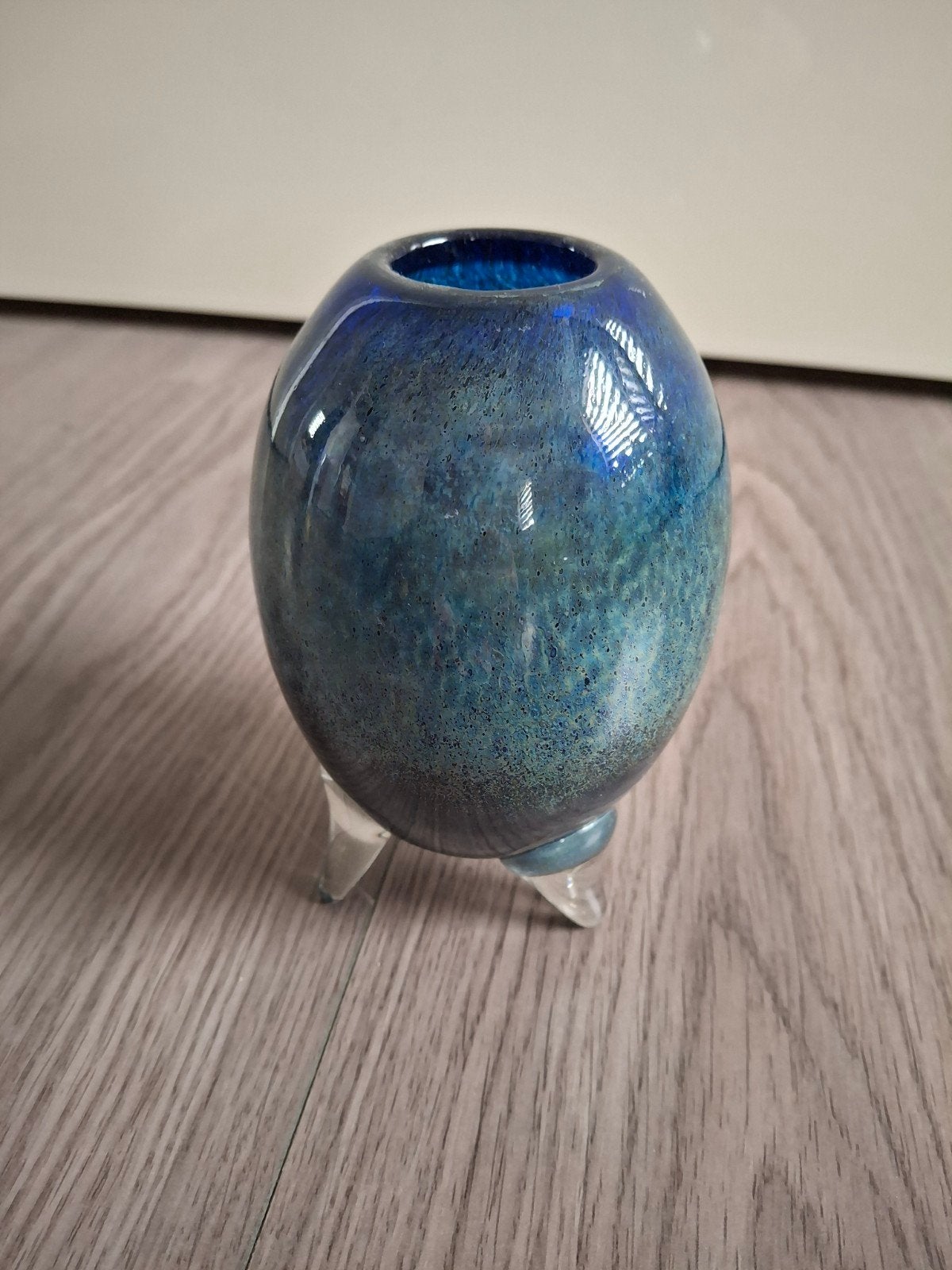 Dutz vaasje blauw/groen glas, Huis en Inrichting, Ophalen of Verzenden, Zo goed als nieuw, Blauw, Glas