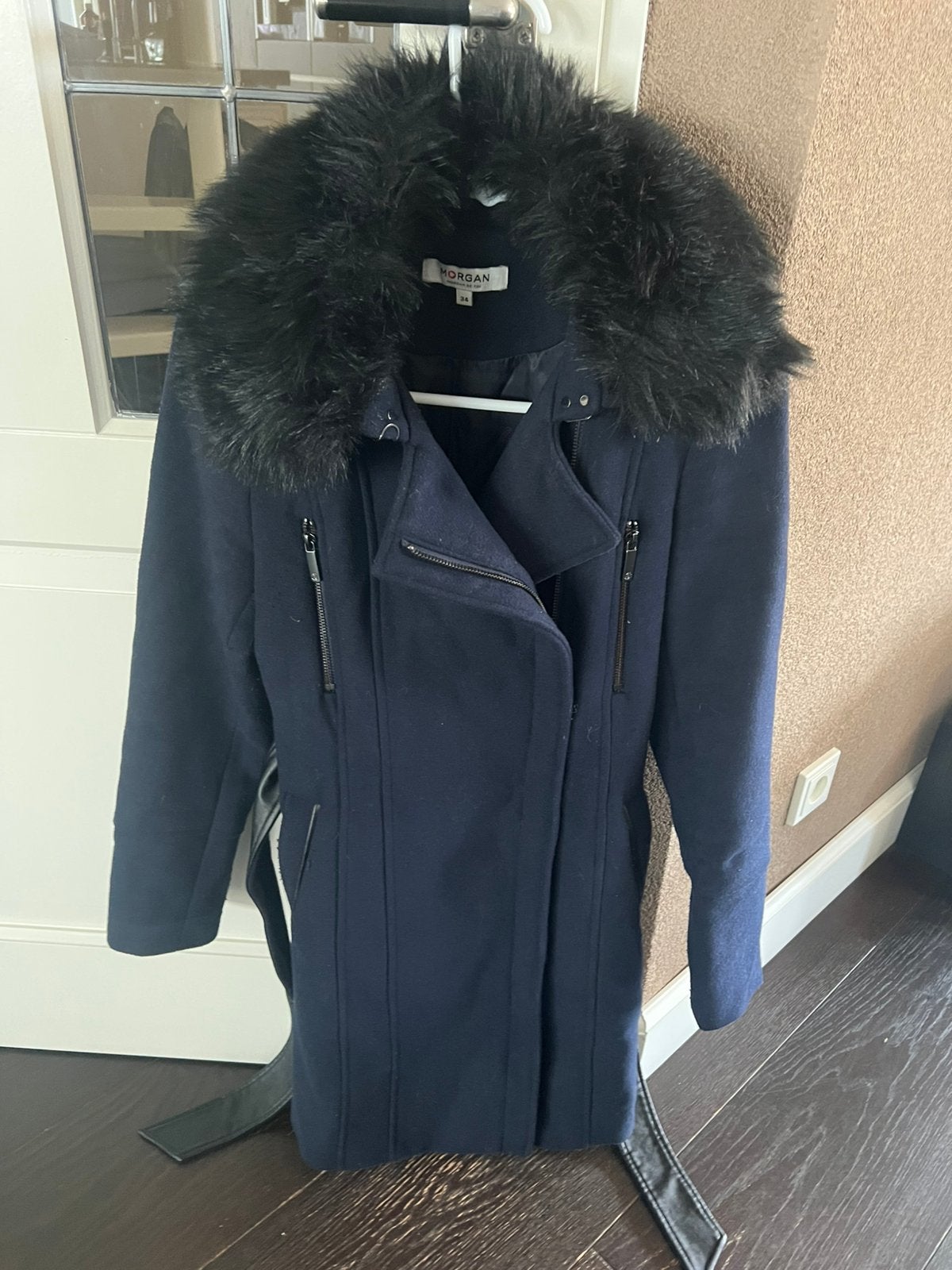Mooie winterjas van Morgan in maat 34(XS), Kleding | Dames, Ophalen of Verzenden, Zo goed als nieuw, Maat 34 (XS) of kleiner, Blauw