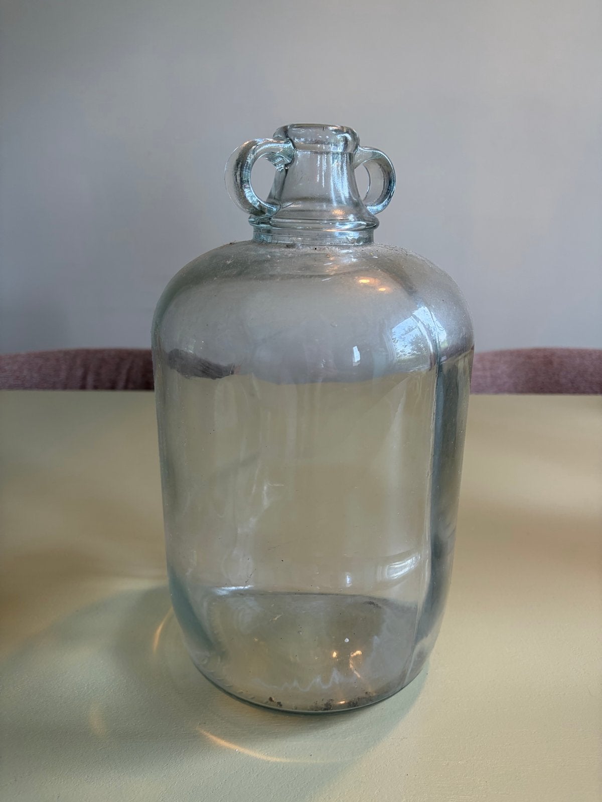 Vintage glazen fles/ stolp/ vaas, Ophalen, 29 cm, Transparant, Glas