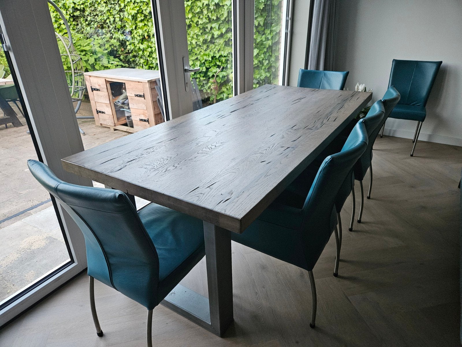 Complete eethoek 6 persoons, Ophalen, Gebruikt, Blauw, Modern