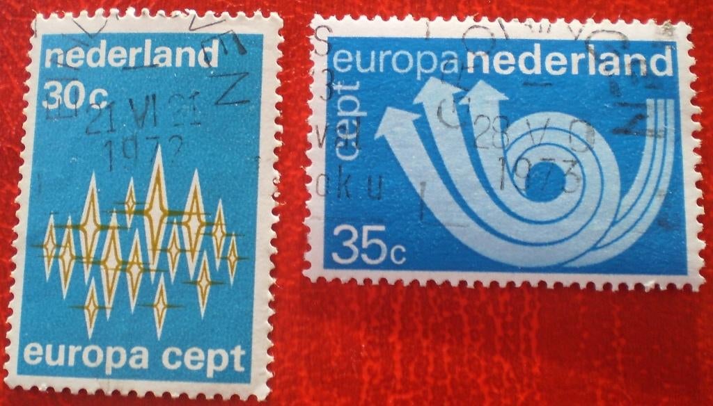Nederland - 2x Europa - 30c / 35c, Postzegels en Munten, Postzegels | Nederland, Verzenden, Na 1940, Gestempeld
