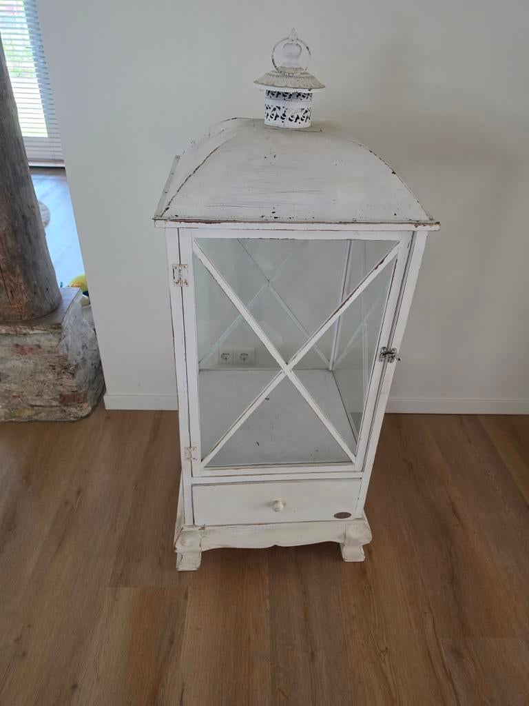 Decoratieve Witte Lantaarnkast met Lade, Ophalen, Minder dan 50 cm, 100 tot 150 cm, Met deur(en)