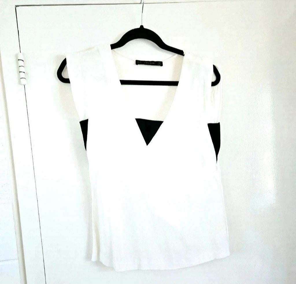 Witte top Zara, Ophalen of Verzenden, Zo goed als nieuw, Zonder mouw, Maat 34 (XS) of kleiner