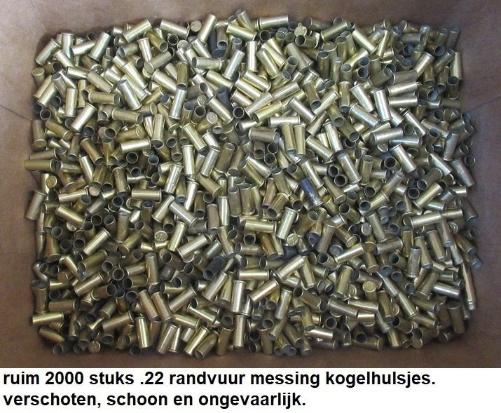 messing kogelhulzen, z.g. randvuur, punt 22 kaliber, 2000 X, Verzamelen, Militaria | Algemeen, Ophalen of Verzenden, Overige soorten