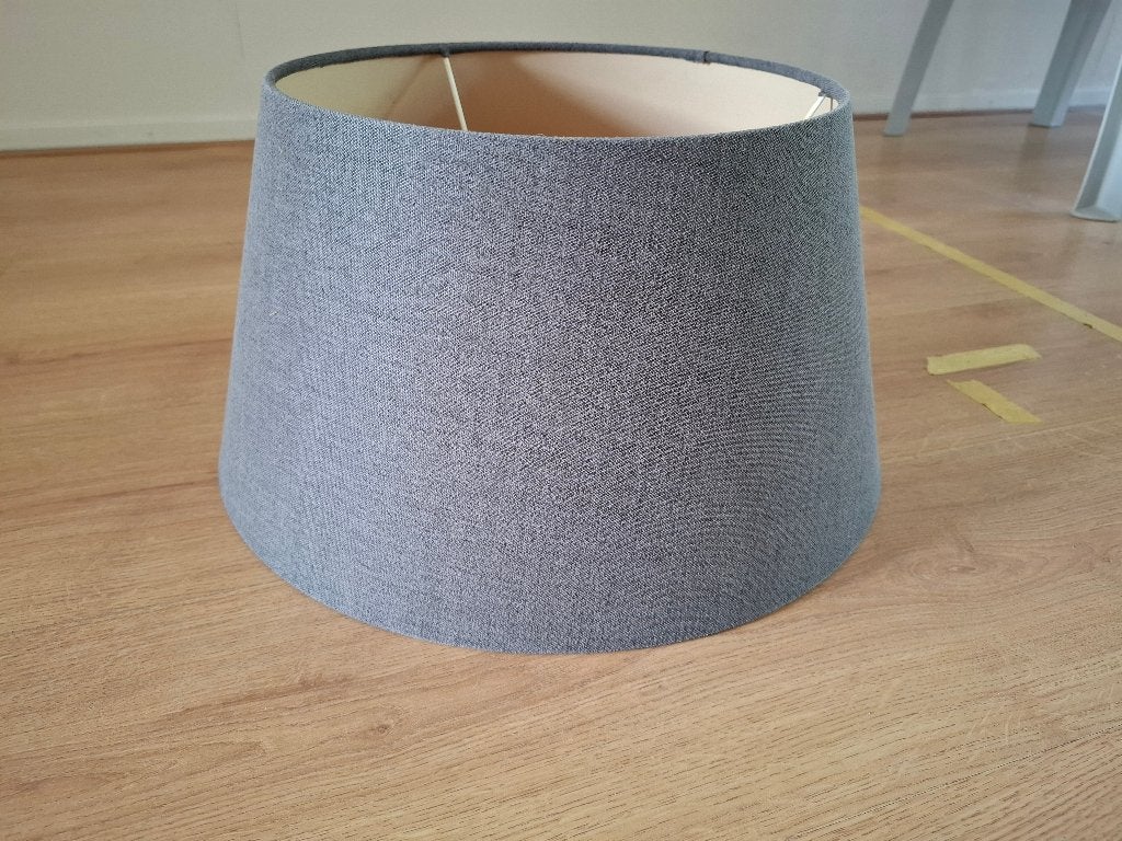 Lampenkap stof grijs - diameter 30-40 cm, Gebruikt, Rond, 21 cm, Textiel